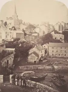Part of Tenby Town and Harbour, 1853. Creator: George B. Stokes