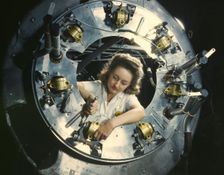 Part of the cowling for one of the motors...North American Aviation, Inc., Inglewood, Calif., 1942. Creator: Alfred T Palmer