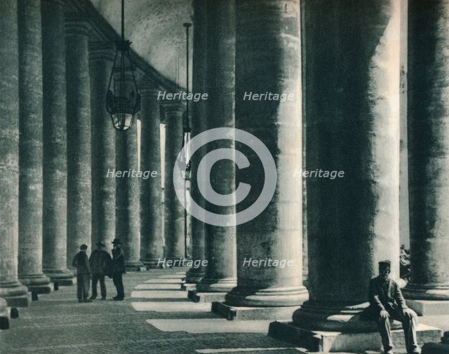 Part of the colonnade at St Peter's Square, Rome, Italy, 1927. Artist: Eugen Poppel.