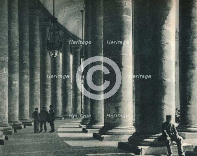 Part of the colonnade at St Peter's Square, Rome, Italy, 1927. Artist: Eugen Poppel.