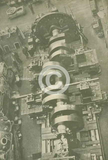 'Part of the Crankshaft of M.V. "Britannic" (White Star), 27,000 Tons', c1930. Creator: Unknown.