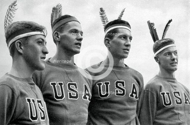 Part of the American gold medal-winning rowing eight, Berlin Olympics, 1936. Artist: Unknown