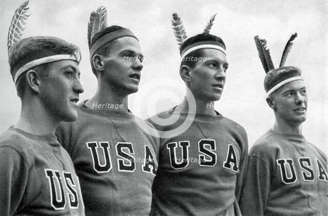 Part of the American gold medal-winning rowing eight, Berlin Olympics, 1936. Artist: Unknown