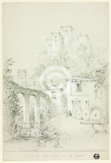Part of the Alhambra from the Darro, n.d. Creator: Richard Ford.