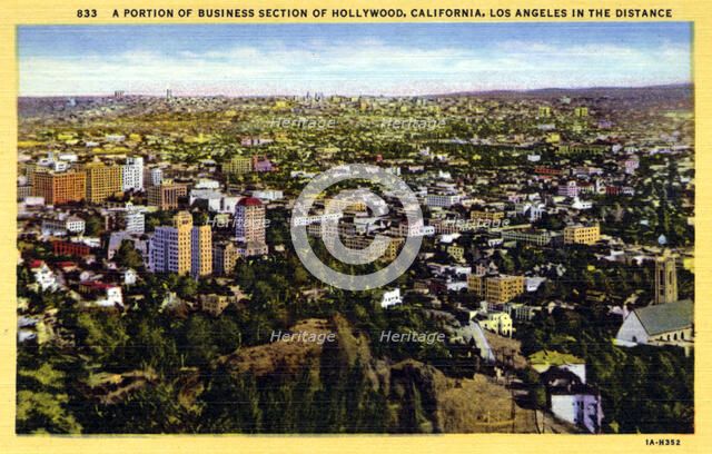 Part of the business district of Hollywood, Los Angeles, California, USA, 1931. Artist: Unknown
