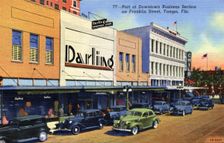Part of the downtown business district, Franklin Street, Tampa, Florida, USA, 1940