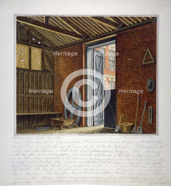 Part of the dwelling house of Sir Christopher Wren, Southwark, London, 1820.        Artist: William Capon