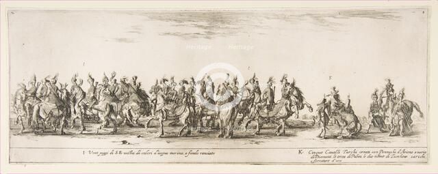 Part of the Entrance of the Polish Legation (I and K), 1633. Creator: Stefano della Bella.