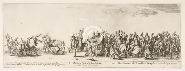 Part of the Entrance of the Polish Legation (L and M), 1633. Creator: Stefano della Bella.