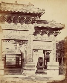 Part of the Entrance to the Lama Temple Near Pekin, October 1860, 1860. Creator: Felice Beato