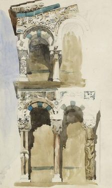 Part of the Facade of the destroyed Church of San Michele in Foro, Lucca, 1846. Artist: John Ruskin