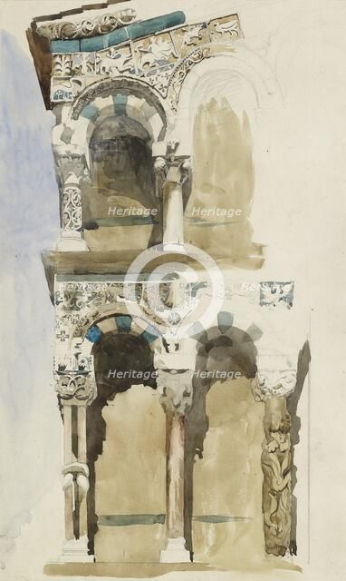 Part of the Facade of the destroyed Church of San Michele in Foro, Lucca, 1846. Artist: John Ruskin.