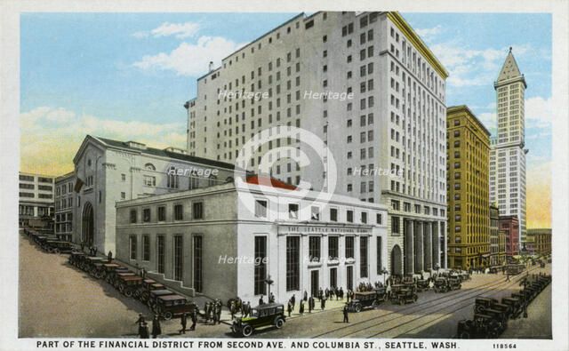 Part of the financial district, Seattle, Washington, USA, 1928. Artist: Unknown