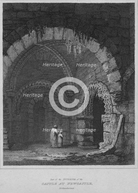 'Part of the Interior of the Castle at Newcastle, Northumberland', 1814. Artist: John Greig.