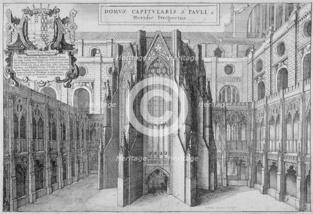 Part of the side of the old St Paul's Cathedral, City of London, 1656. Artist: Wenceslaus Hollar
