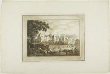 Part of the Remains of Llanphor, near Pembroke, from Twelve Views in Aquatinta from...in South Wales Creator: Paul Sandby