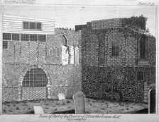 Part of the ruins of St Bartholomew's Priory, Smithfield, City of London, 1790. Artist: Anon
