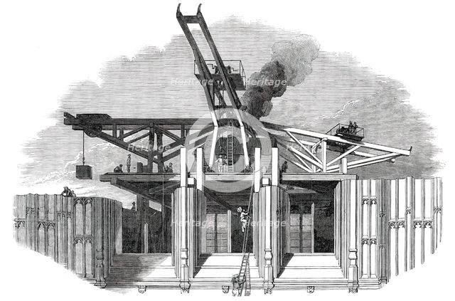 Part of the Victoria Tower - the Hoisting-Scaffold, 1850. Creator: Unknown.