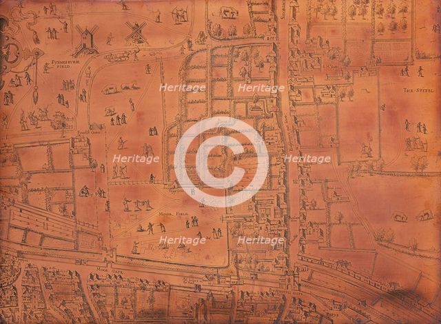 Part of a map of London, c1553-c1559. Creator: Unknown.