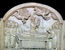 Part of a Byzantine triptych showing the death of the Virgin Mary, 11th century