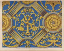 Part of a carved ceiling in Palazzo Vecchio at Mantua, 1850. Creator: Ludwig Gruner
