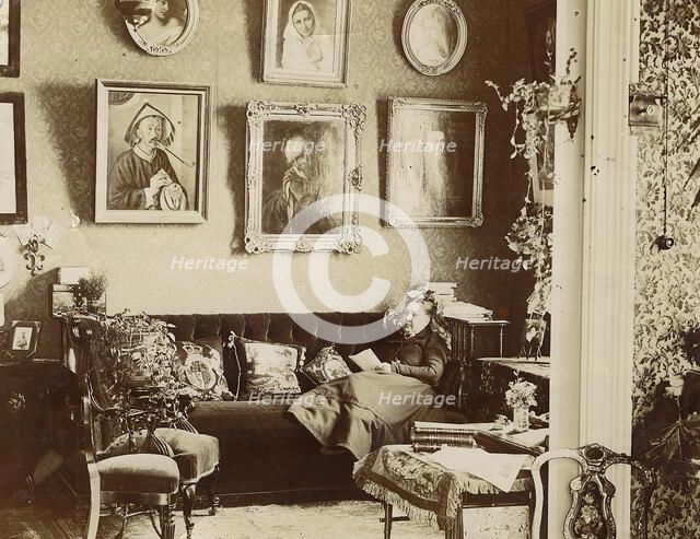 Part of a drawing room in the house of Evdokia Petrovna Kuznetsova, 1890. Creator: Unknown.