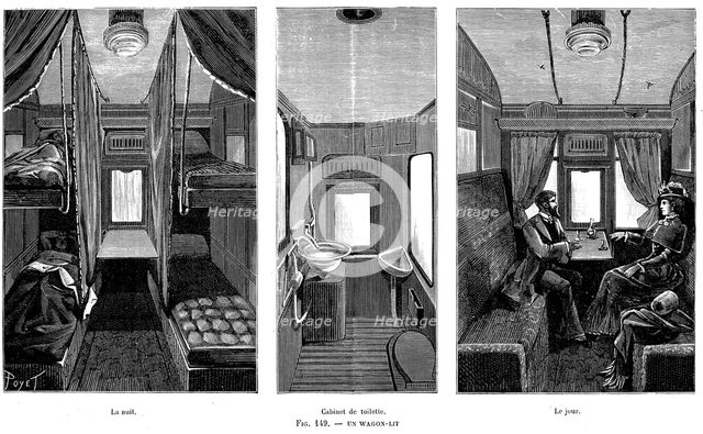 Part of a French railway wagon-lit (sleeping car), 1890. Creator: Unknown.