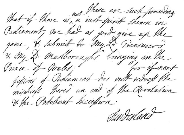 Part of a letter written by Charles Spencer, 3rd Earl of Sunderland, 1678 (1840). Artist: Unknown