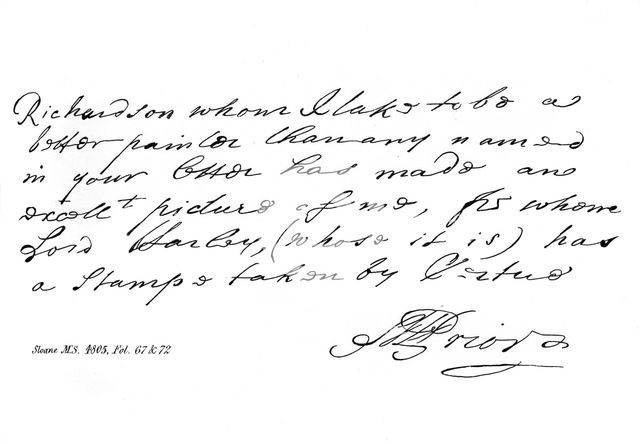 Part of a letter from Matthew Prior the poet, late 17th-early 18th century, (1840). Artist: Matthew Prior