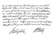 Part of a letter from Henry St John, 1st Viscount Bolingbroke, early 18th century, (1840).Artist: Henry St John, 1st Viscount Bolingbroke