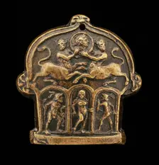 Part of a Sword Pommel (Centaur Supporting Medallion; Venus Flanked by Mars and Hercules). Creator: Cristoforo Foppa