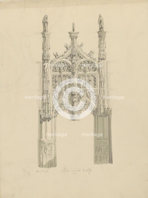 Part of a screen in front of the altar in the Cathedral Sainte-Cécile in Albi, c.1850. Creator: Petrus Josephus Hubertus Cuypers.