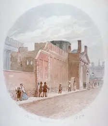 Part of a wall of the old British Museum, Bloomsbury, London, 1850. Artist: James Findlay
