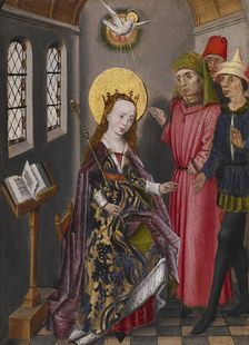 Part of an Altarpiece with Three Scenes from the Life of Saint Catherine, c1480. Creator: Unknown