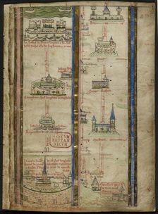 Part of an itinerary from London to Jerusalem by Matthew Paris, 1250-1259. Creator: Unknown