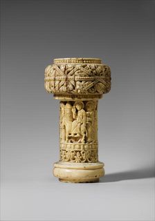 Part of an Ivory Crozier with the Entry into Jerusalem, British or North French, ca. 1200. Creator: Unknown
