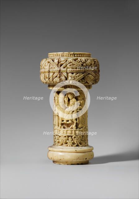 Part of an Ivory Crozier with the Entry into Jerusalem, British or North French, ca. 1200. Creator: Unknown.