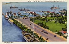 Part of Bayfront Park and the yacht basin, Miami, Florida, USA, 1933