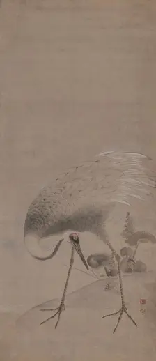 Part of diptych with two cranes, 1760-1765. Creator: Okyo; Maruyama (1733-1795)