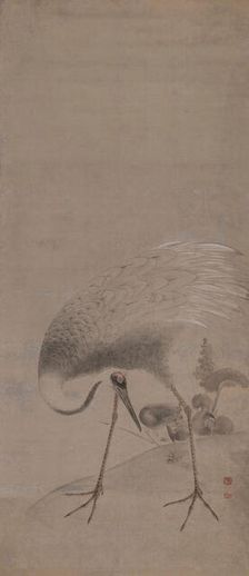 Part of diptych with two cranes, 1760-1765. Creator: Okyo; Maruyama (1733-1795)