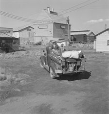 Part of family come for work in potatoes, Tulelake, Siskiyou County, California, 1939. Creator: Dorothea Lange