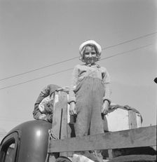 Part of family come for work in potatoes, Tulelake, Siskiyou County, California, 1939. Creator: Dorothea Lange