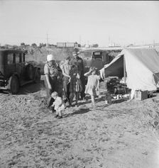 Part of family arrived the night before..., near Holtville, Imperial Valley, CA, 1939. Creator: Dorothea Lange