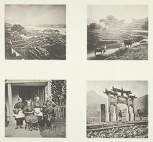 Part of Foochow Foreign Settlement; Terracing Hills; Foochow Field Women; A Memorial Arch, c. 1868. Creator: John Thomson