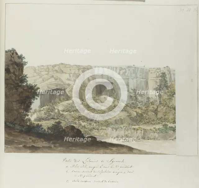 Part of Latomia caves at Syracuse, 1778. Creator: Louis Ducros.