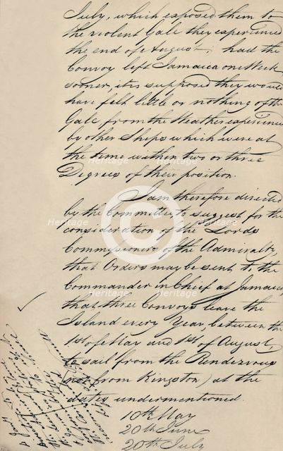 'Part of Letter Dated 31 December 1806 from Lloyd's to the Admiralty', (1928). Artist: Unknown.