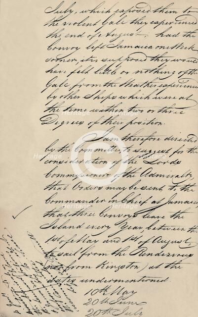 'Part of Letter Dated 31 December 1806 from Lloyd's to the Admiralty', (1928). Artist: Unknown.