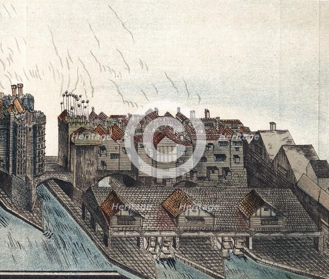 Part of Old London Bridge, c1600. Artist: Unknown