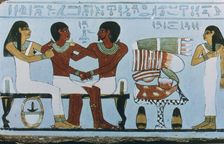 Part of painted limestone stela of Amenemhet, Abydos, Egypt, 11th Dynasty
