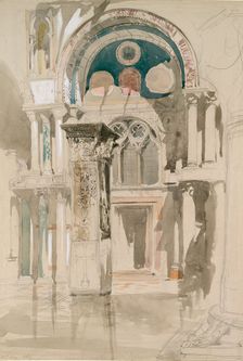 Part of Saint Mark's Basilica, Venice: Sketch after Rain, 27 May 1846. Artist: John Ruskin